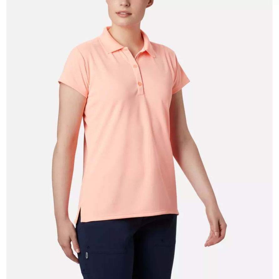 Columbia Women's PFG Innisfree Short Sleeve Polo Tiki Pink