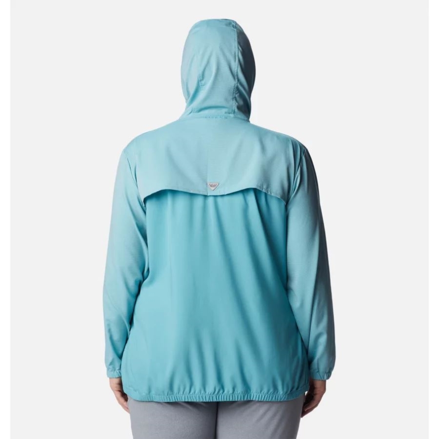 Columbia Women's PFG Tamiami Hoodie Plus Size Sea Wave/Deep Marine