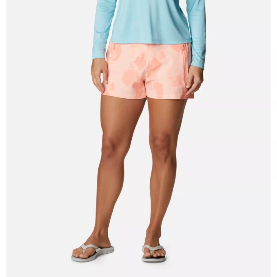 Columbia Women's PFG Tidal II Shorts Tiki Pink/Auroras Print