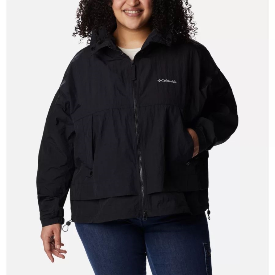 Columbia Women's Paracutie Windbreaker Plus Size Black