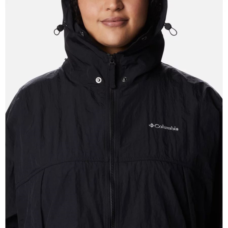 Columbia Women's Paracutie Windbreaker Plus Size Black