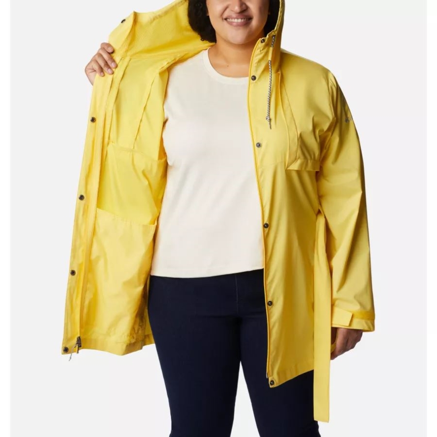 Columbia Women's Pardon My Trench Rain Jacket Plus Size Sun Glow
