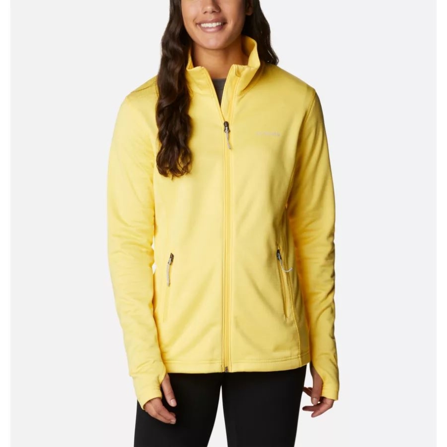Columbia Women's Park View Grid Full Zip Fleece Jacket Sun Glow Heather