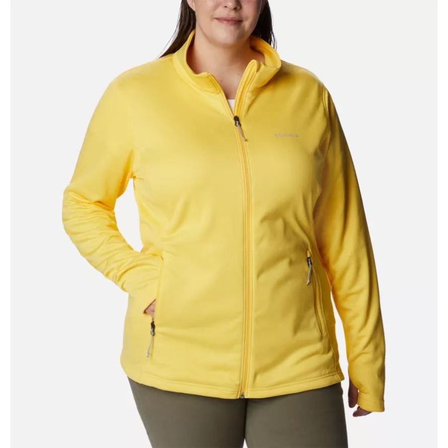 Columbia Women's Park View Grid Full Zip Fleece Pullover Plus Size Sun Glow Heather