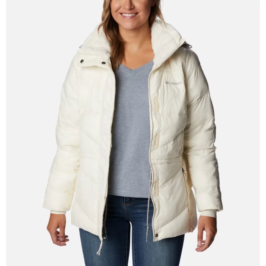 Columbia Women's Peak to Park II Insulated Hooded Jacket Chalk Gunmetal