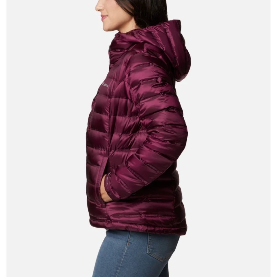 Columbia Women's Pebble Peak Down Hooded Jacket Marionberry