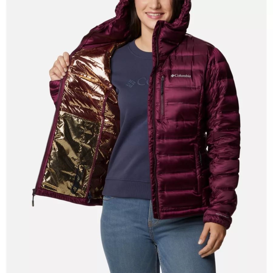 Columbia Women's Pebble Peak Down Hooded Jacket Marionberry