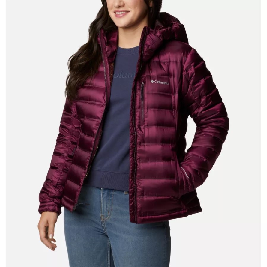 Columbia Women's Pebble Peak Down Hooded Jacket Marionberry
