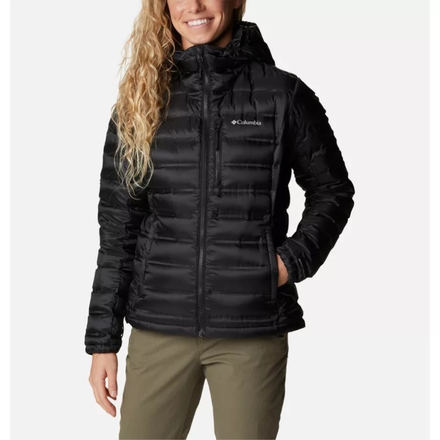 Columbia Women's Pebble Peak Down Hooded Puffer Jacket Black