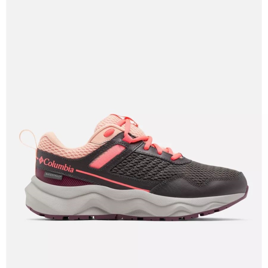 Columbia Women's Plateau Waterproof Shoe Dark Grey/Neon Sunrise