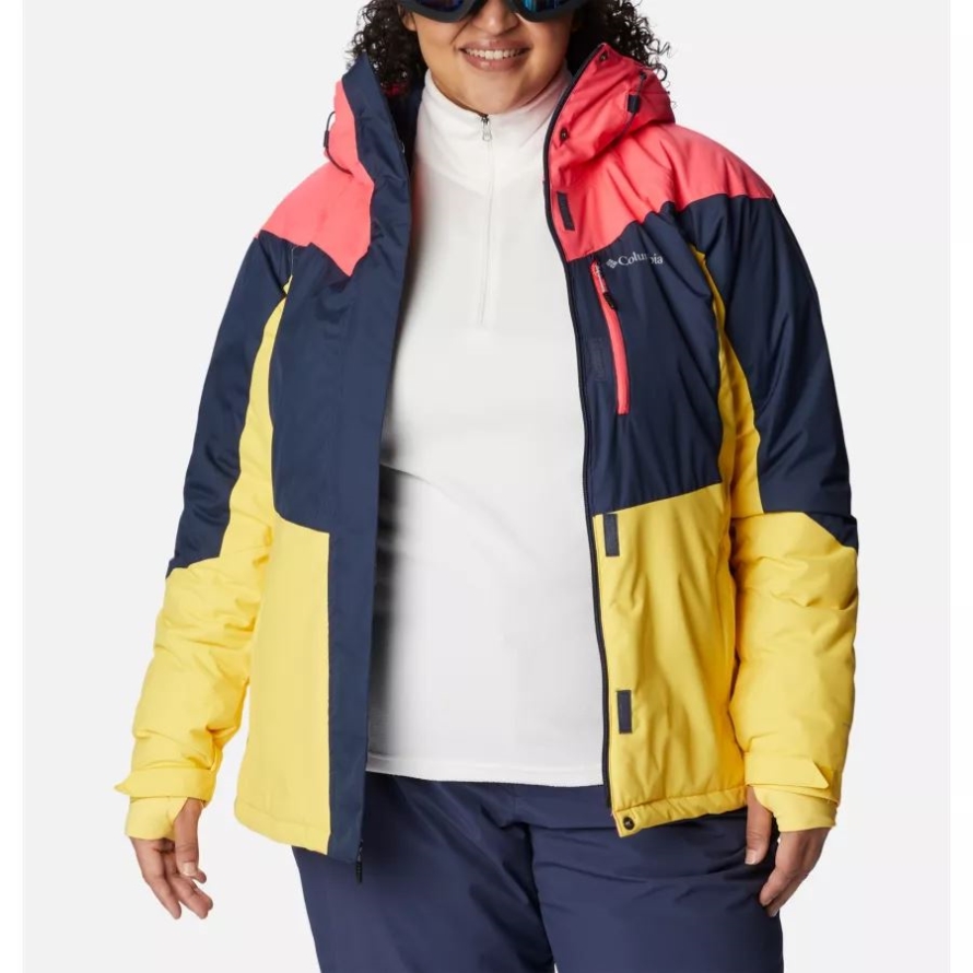 Columbia Women's Rosie Run Insulated Jacket Plus Size Nocturnal/Neon Sunrise/Sun Glow