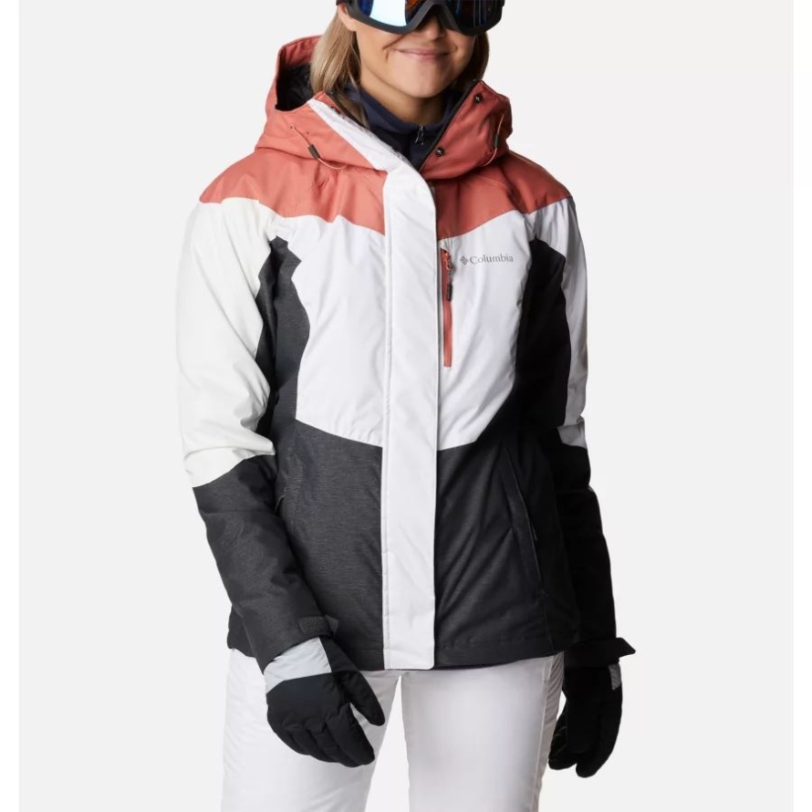 Columbia Women's Rosie Run Insulated Jacket White/Dk Coral Heather/Shark Heather