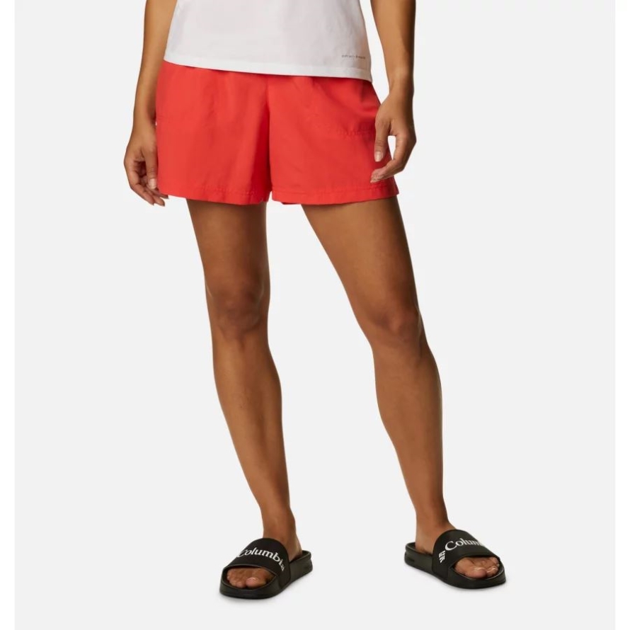Columbia Women's Sandy River Shorts Red Hibiscus
