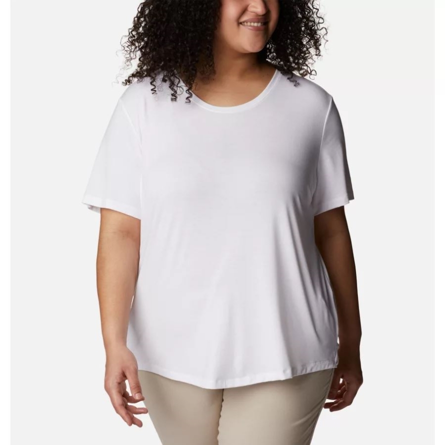 Columbia Women's Slack Water Knit T-Shirt II Plus Size White