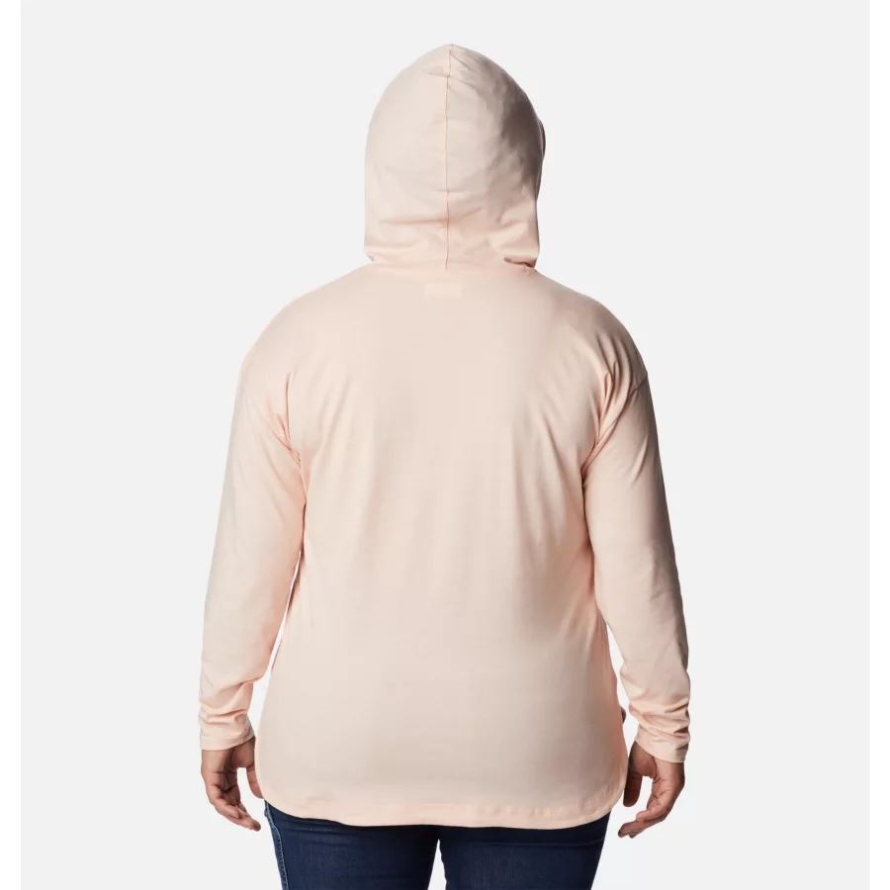 Columbia Women's Sun Trek Hooded Pullover Plus Size Peach Blossom Heather