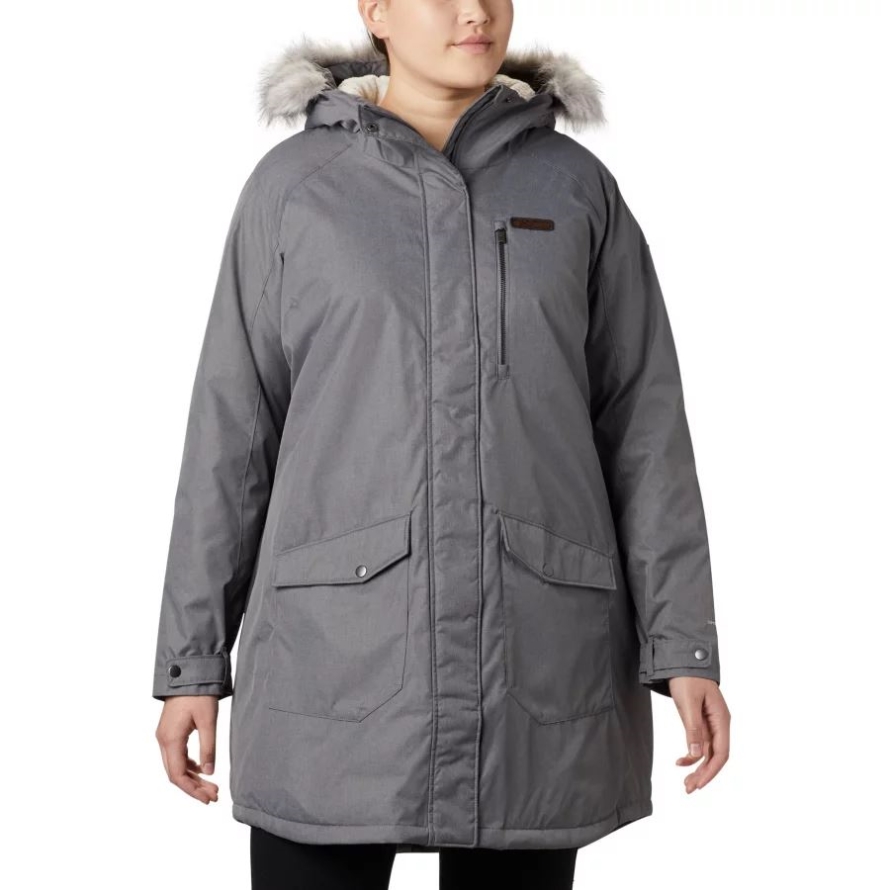 Columbia Women's Suttle Mountain Long Insulated Jacket Plus Size City Grey