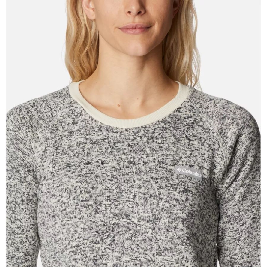 Columbia Women's Sweater Weather Fleece Crew Shirt Chalk Heather