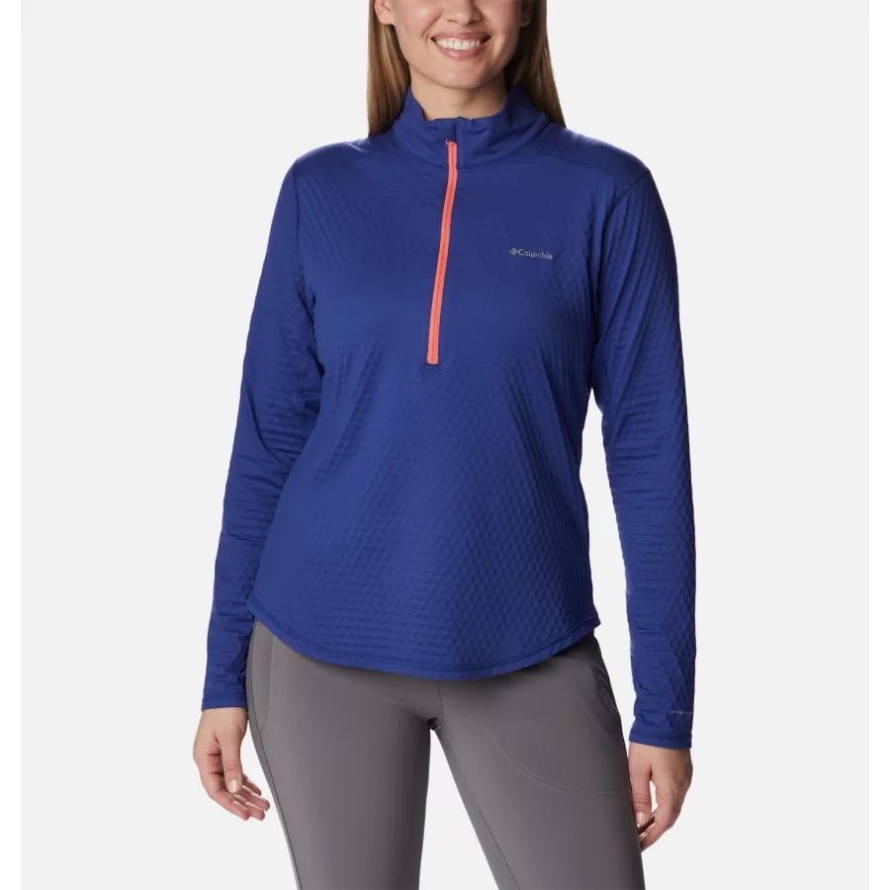 Columbia Women's W Bliss Ascent Half Zip Long Sleeve Technical T-shirt Dark Sapphire