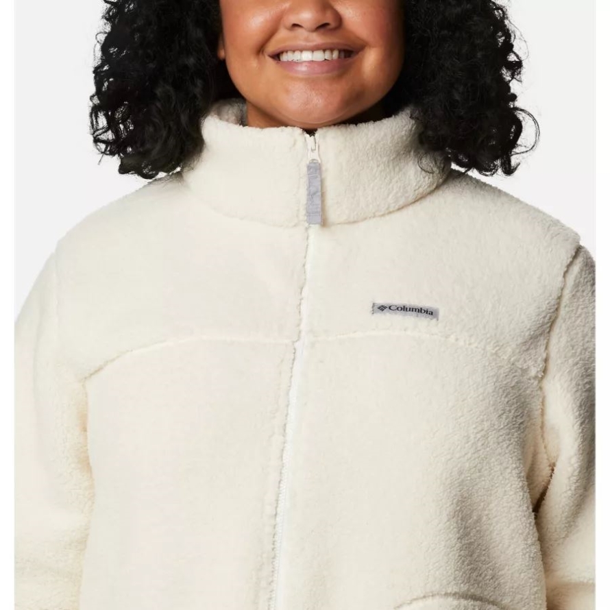 Columbia Women's West Bend Full Zip Fleece Jacket Plus Size Chalk