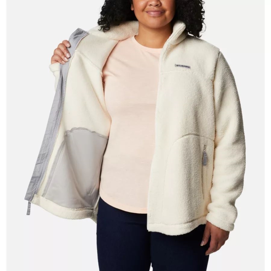 Columbia Women's West Bend Full Zip Fleece Jacket Plus Size Chalk