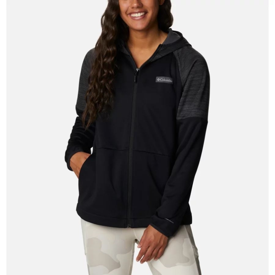 Columbia Women's Windgates Full Zip Fleece Jacket Black/Black Heather