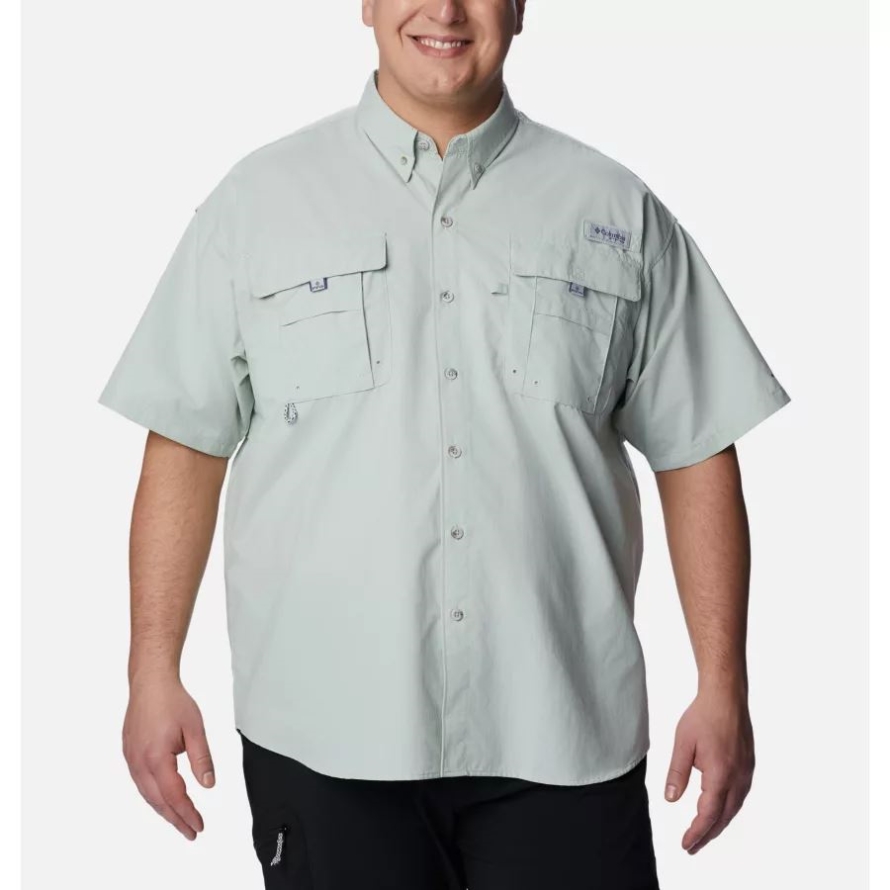 Cool Green Columbia Men's PFG Bahama II Short Sleeve Shirt Big