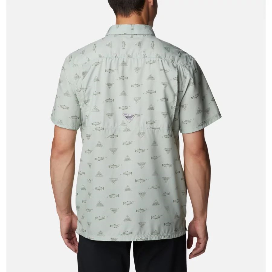 Cool Green Rivermade Columbia Men's PFG Super Slack Tide Camp Shirt