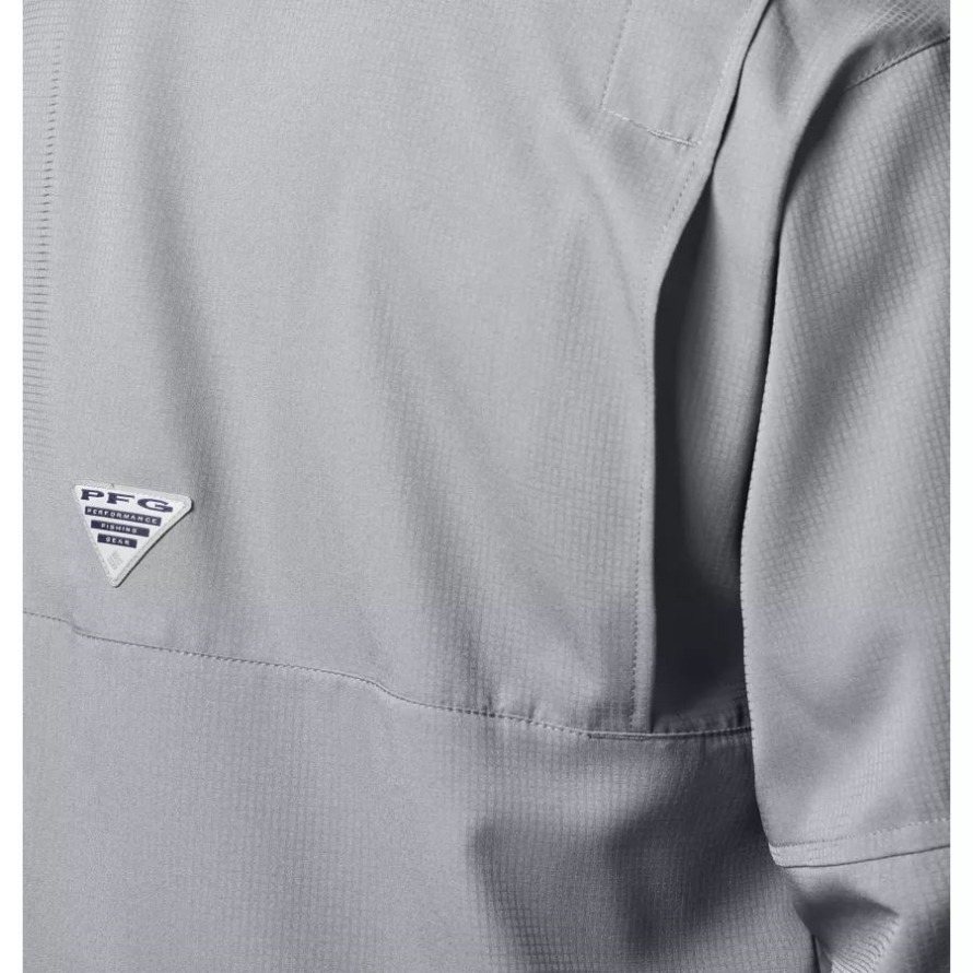 Cool Grey Columbia Men's PFG Tamiami II Long Sleeve Shirt Tall
