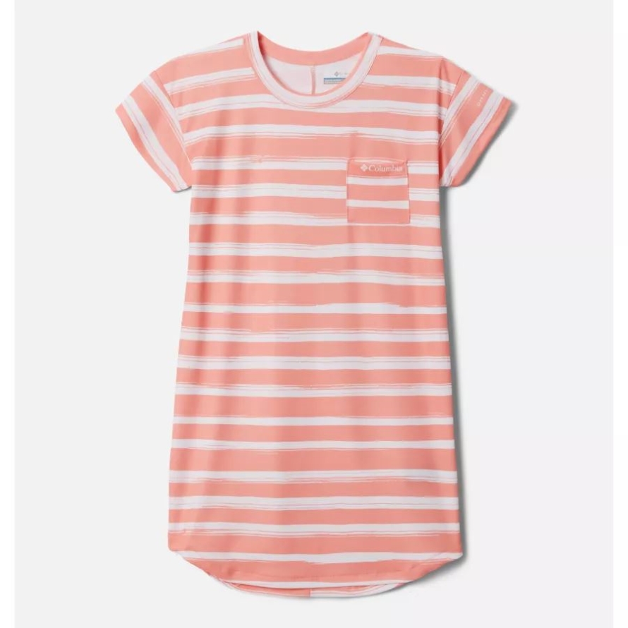 Coral Reef Brush Stripe Columbia Girls' Parker Ridge Dress