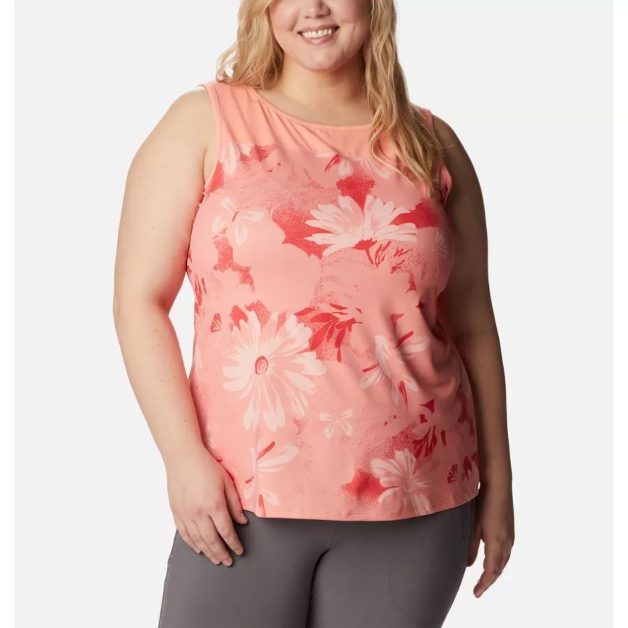 Coral Reef Daisy Party Columbia Women's Chill River Tank Plus Size