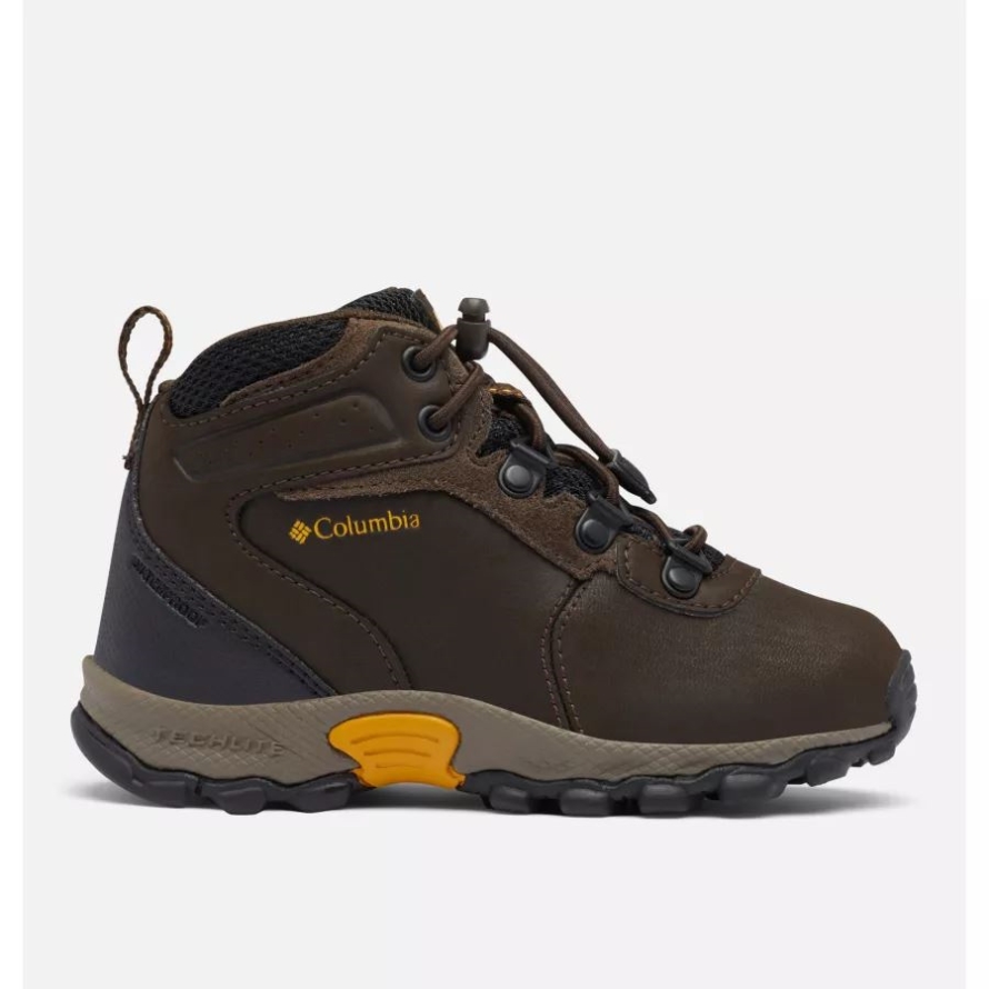 Cordovan/Golden Yellow Columbia Brand Little Kids' Newton Ridge Waterproof Hiking Boot