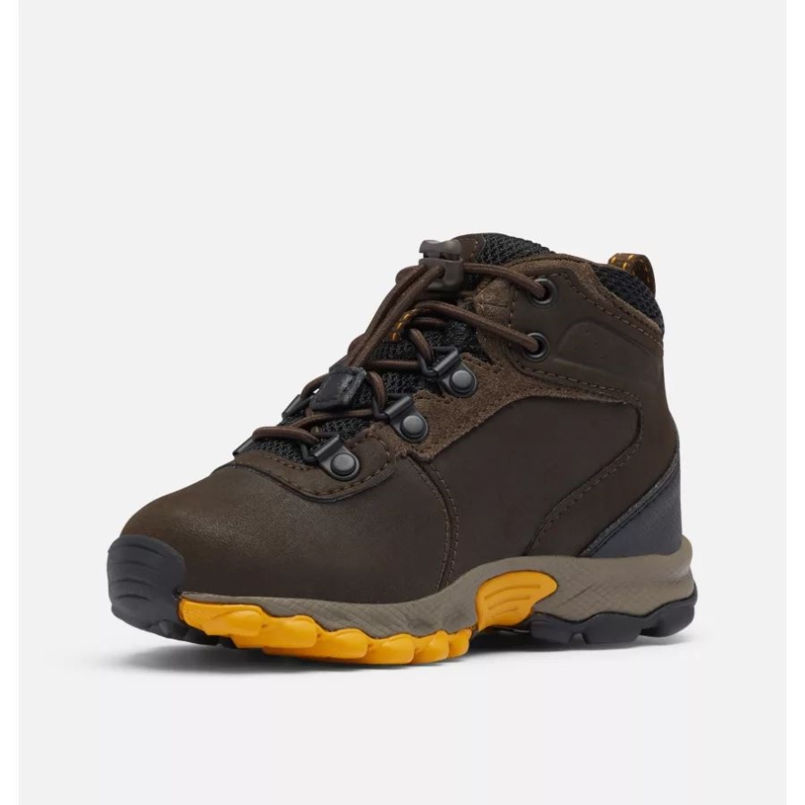 Cordovan/Golden Yellow Columbia Little Kids' Newton Ridge Waterproof Hiking Boot