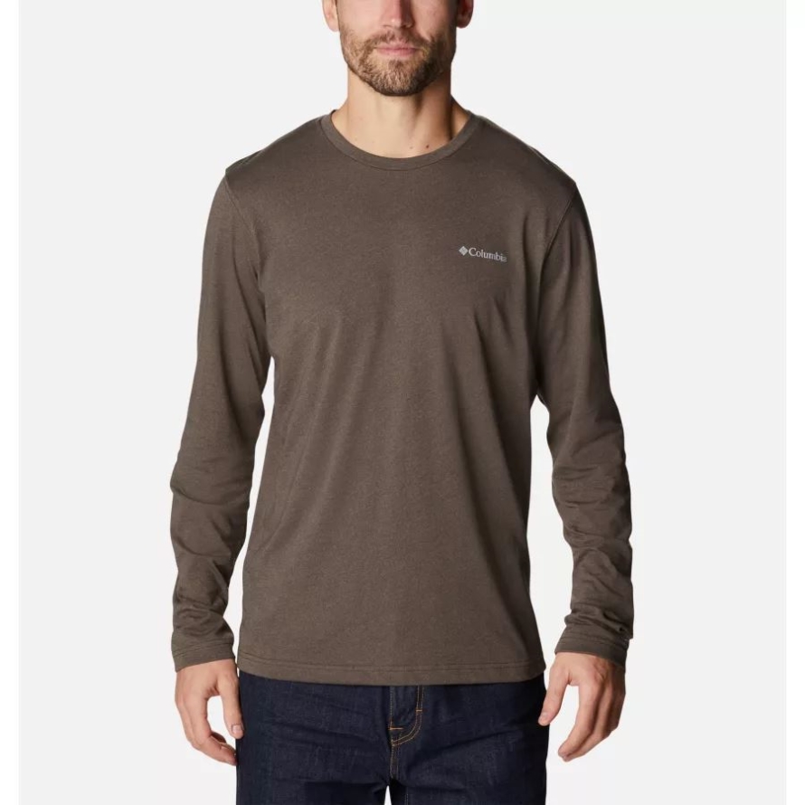 Cordovan Heather Men's Thistletown Hills Long Sleeve Crew Shirt Columbia