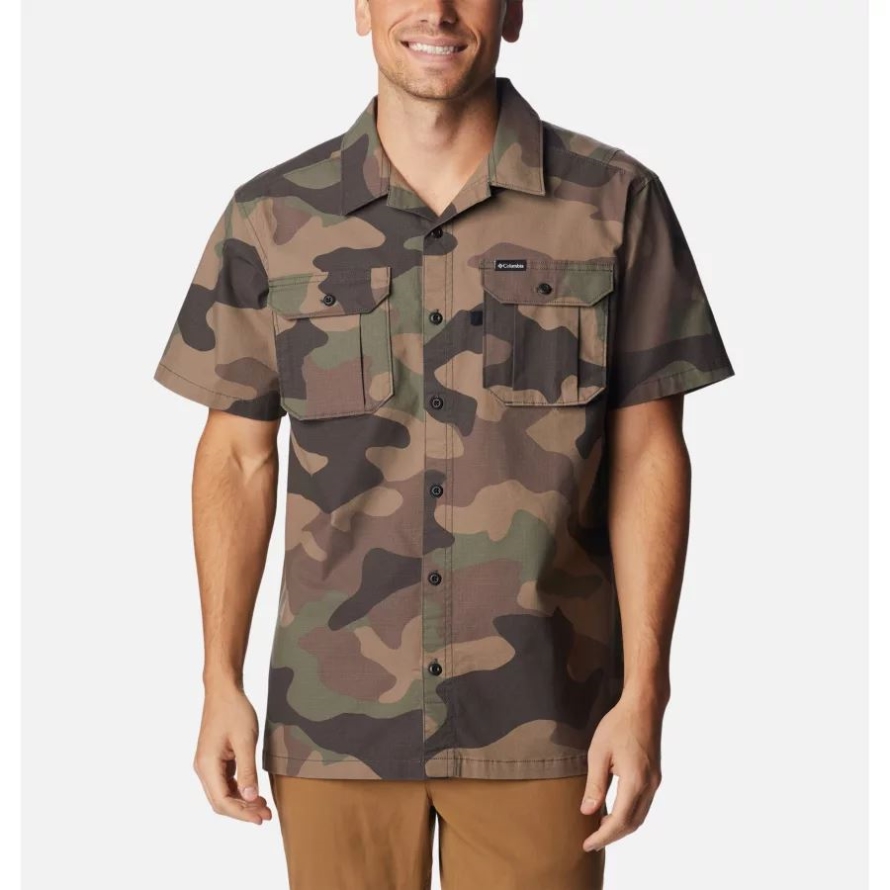 Cypress Mod Camo Columbia Men's Wallowa Novelty Short Sleeve Shirt