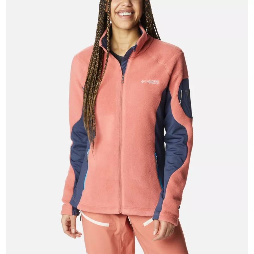 Dark Coral/Nocturnal Women's Titan Pass 2.0 Technical Fleece Jacket Columbia