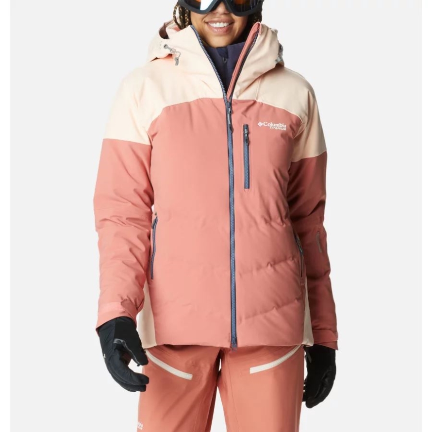 Dark Coral/Peach Blossom Columbia Women's Powderkeg III Waterproof Ski Down Jacket