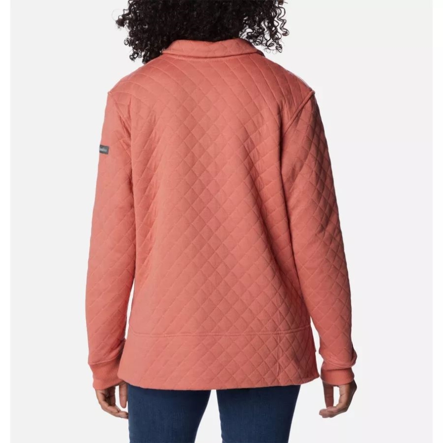 Dark Coral Women's Columbia Lodge Quilted Polo Columbia
