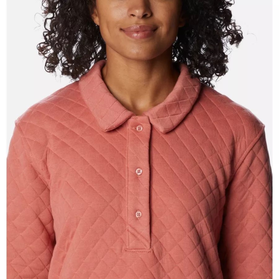 Dark Coral Women's Columbia Lodge Quilted Polo Columbia