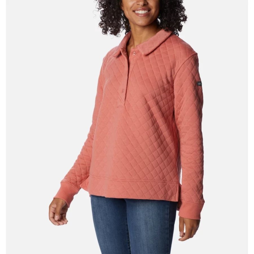 Dark Coral Women's Columbia Lodge Quilted Polo Columbia
