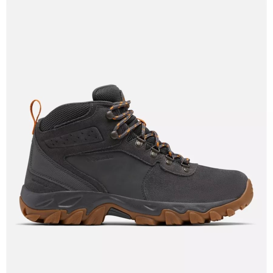 Dark Grey/Gold Amber Men's Newton Ridge Plus II Suede Waterproof Hiking Boot Columbia