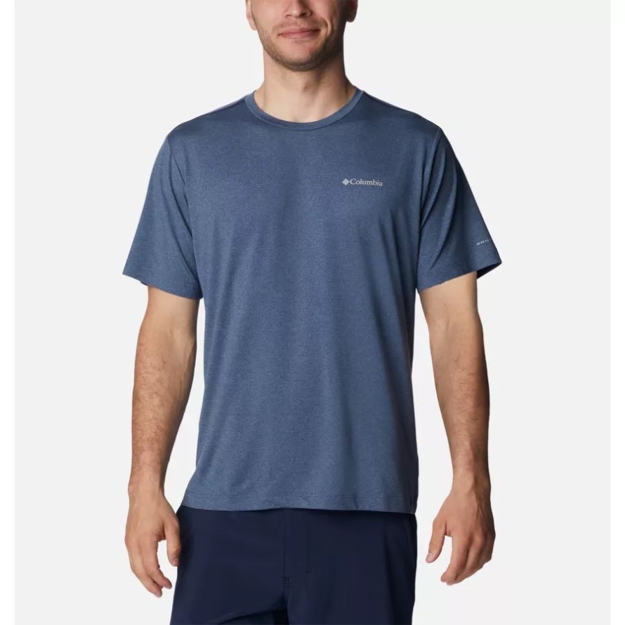 Dark Mountain Heather Men's Tech Trail Crew Neck Shirt Columbia
