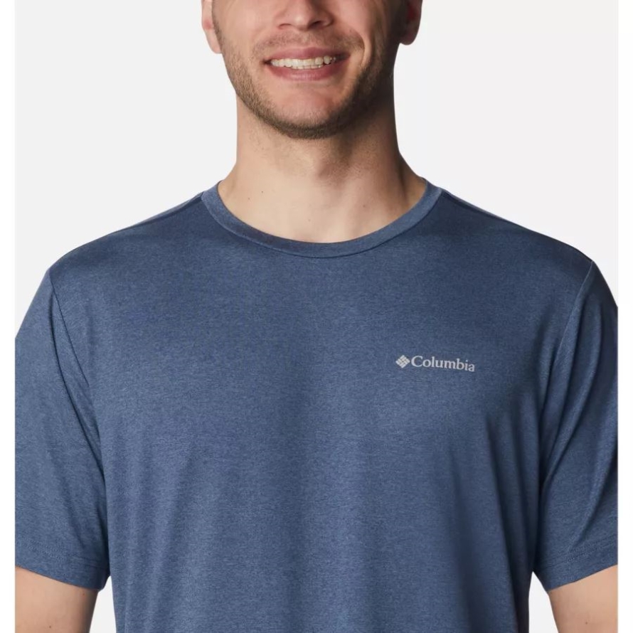 Dark Mountain Heather Men's Tech Trail Crew Neck Shirt Columbia