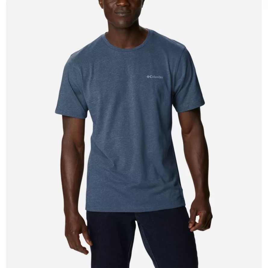 Dark Mountain Heather Men's Thistletown Hills Short Sleeve Shirt Tall Columbia