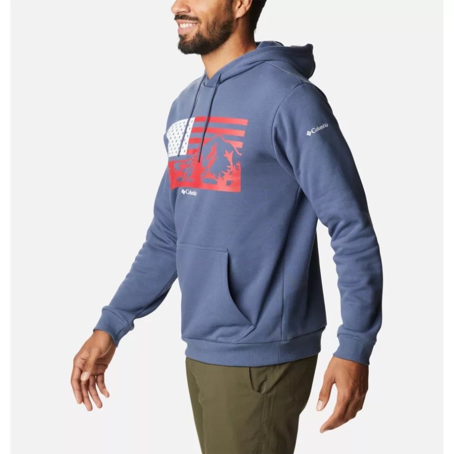Dark Mountain/US Hood Flag Graphic Men's CSC Country Logo Hoodie Columbia