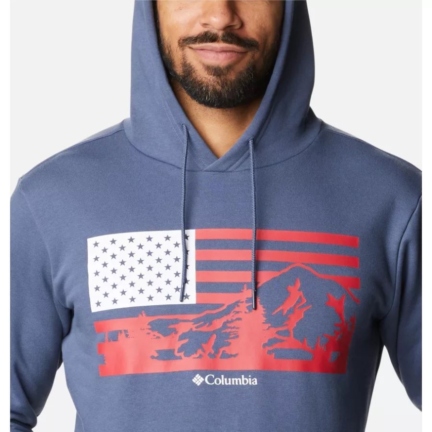 Dark Mountain/US Hood Flag Graphic Men's CSC Country Logo Hoodie Columbia