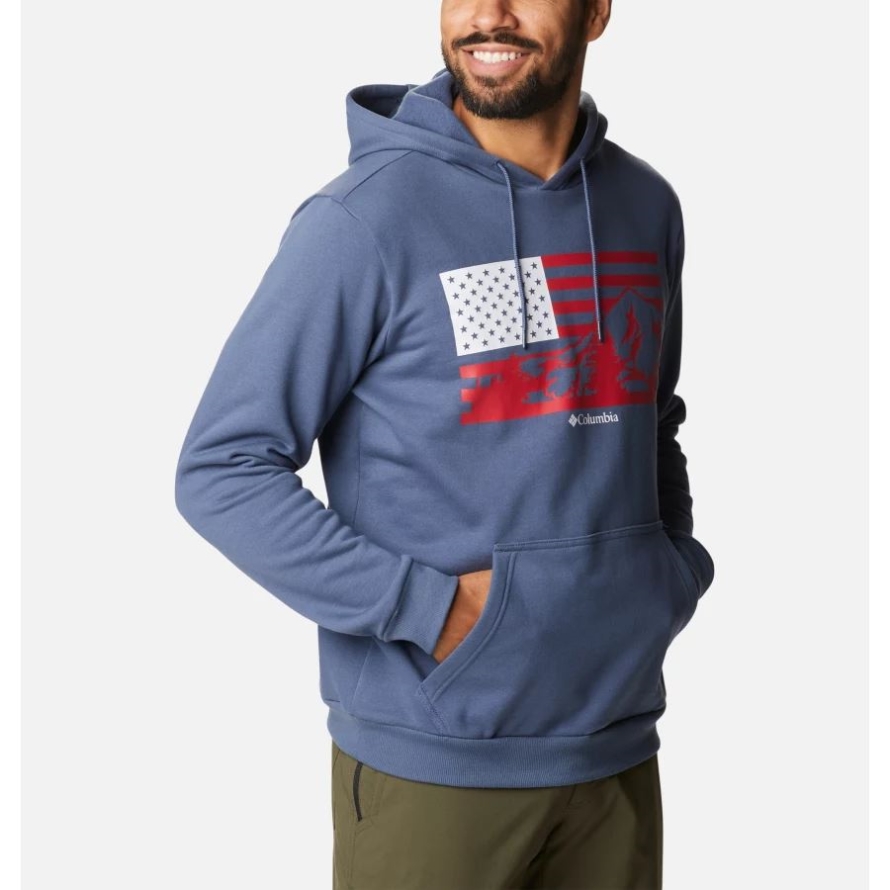 Dark Mountain/US Hood Flag Graphic Men's CSC Country Logo Hoodie Columbia