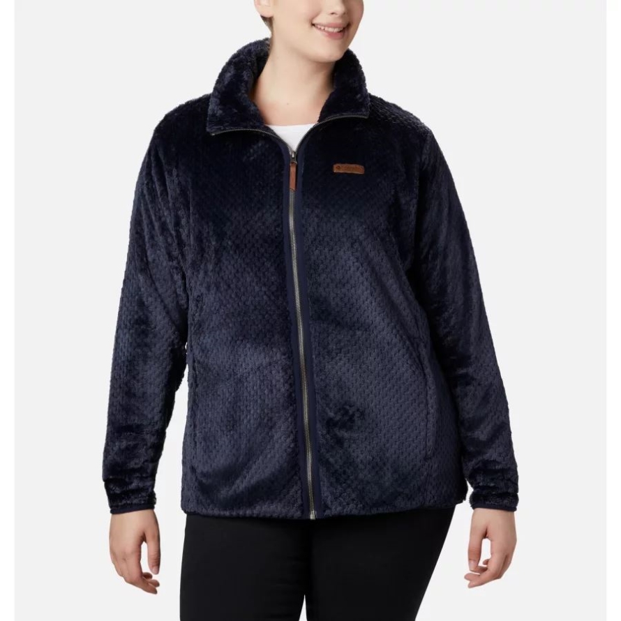 Dark Nocturnal Columbia Women's Fire Side II Plush Full Zip Fleece Plus Size