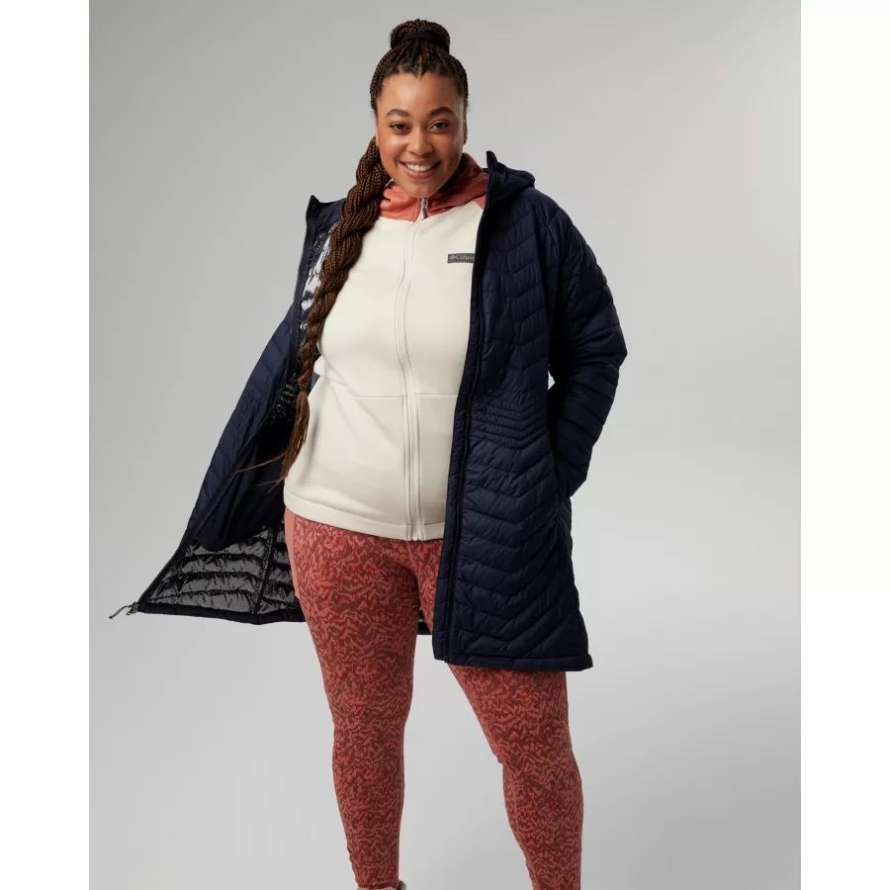 Dark Nocturnal Columbia Women's Powder Lite Mid Jacket Plus Size