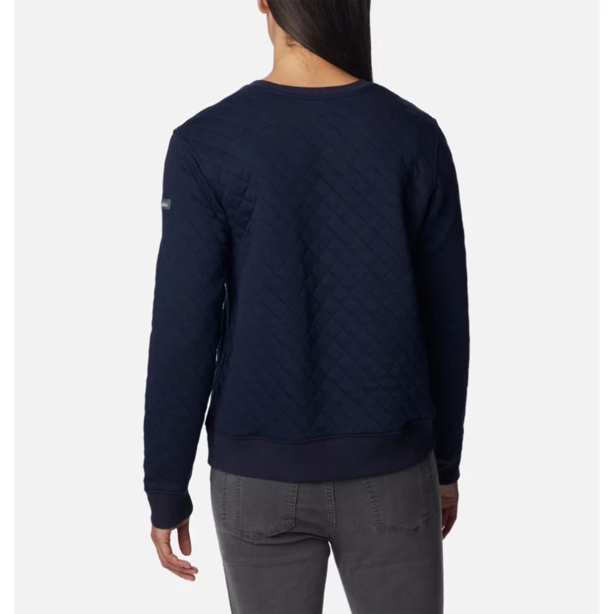 Dark Nocturnal Women's Columbia Lodge Quilted Crew Sweatshirt Columbia