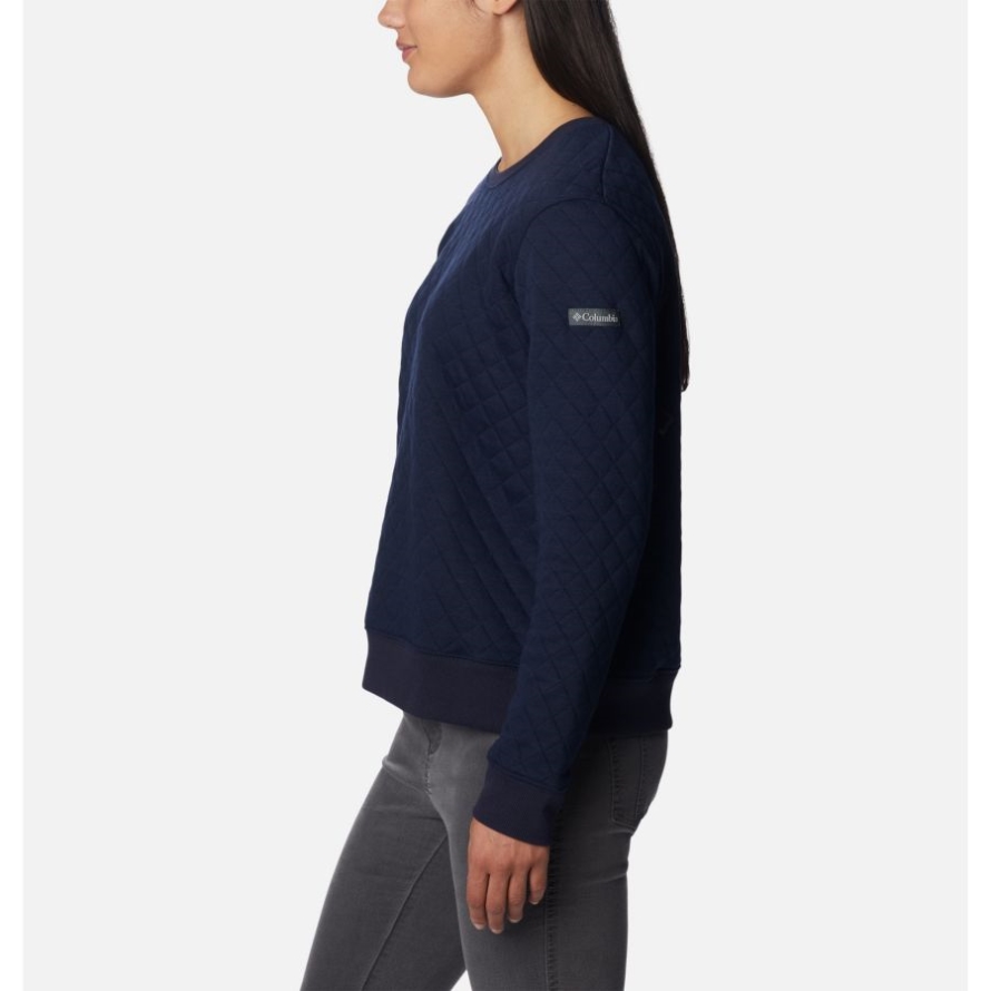Dark Nocturnal Women's Columbia Lodge Quilted Crew Sweatshirt Columbia